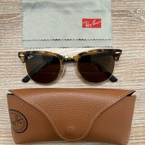 Ray-Ban Clubmaster Tortoise and Gold Sunglasses